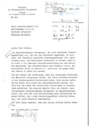 Anfrage des deutschen Botschafters in Paraguay an den deutschen Militärattaché in Chile vom 22. März 1976.